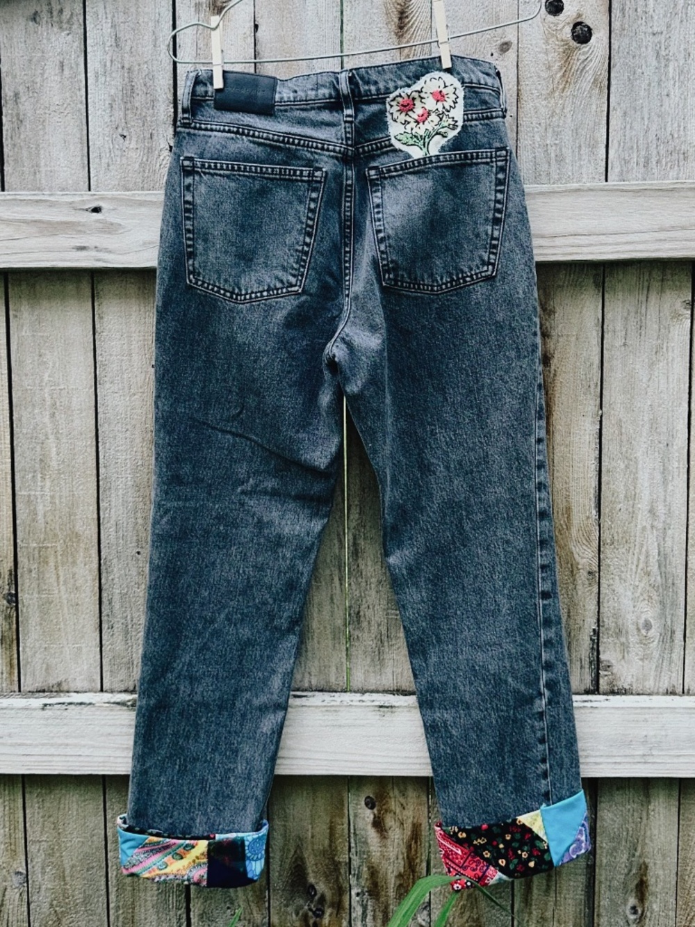 Upcycled Patchwork Cuff Denim | Embroidered Floral Jeans | Everlane Jeans
